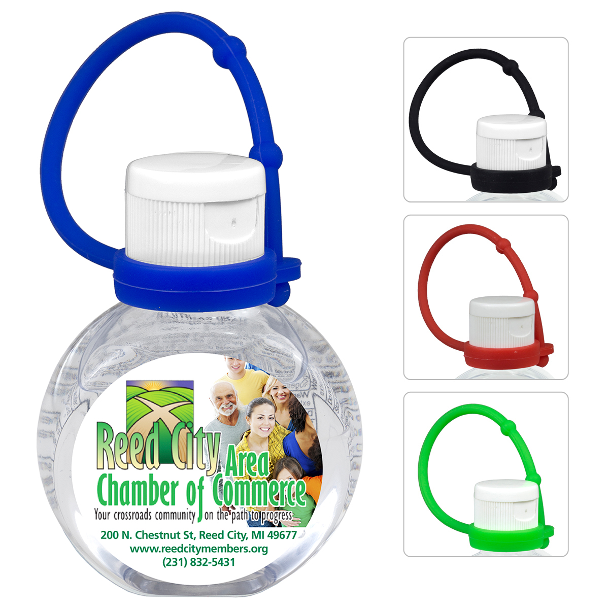 1 oz Compact Hand Sanitizer Antibacterial Gel in Round FlipTop Squeeze