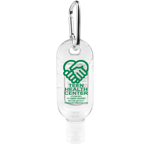 “SanGo L” 1.8 oz Hand Sanitizer Antibacterial Gel in Flip-Top Bottle with Carabiner