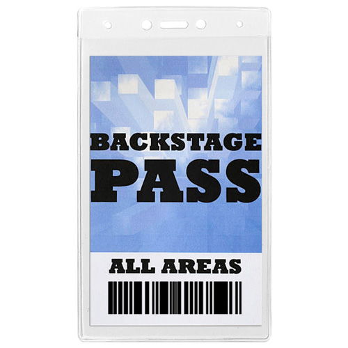 “Toledo” Clear Backstage Pass or Pit Pass Size Holder Fits 4" X 7-1/4" Insert