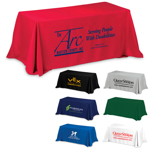 "Preakness Eight" Fits 8 ft Table 3-Sided Economy Table Cover Throws (Spot Color Print)