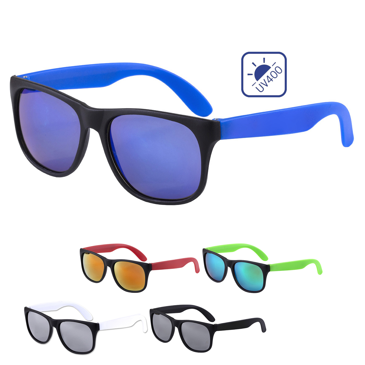 "Newport Tint" Colored Mirror Tint Lens Sunglasses with Mattte Frame