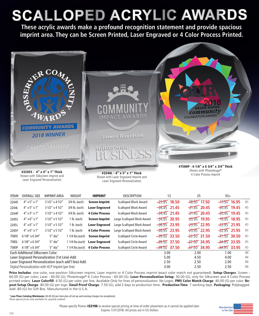 Scalloped Acrylic Awards