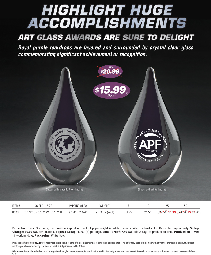 8523 Art Glass Awards