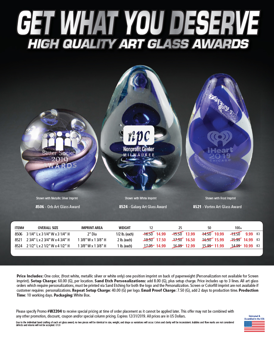 Closeout Art Glass Awards