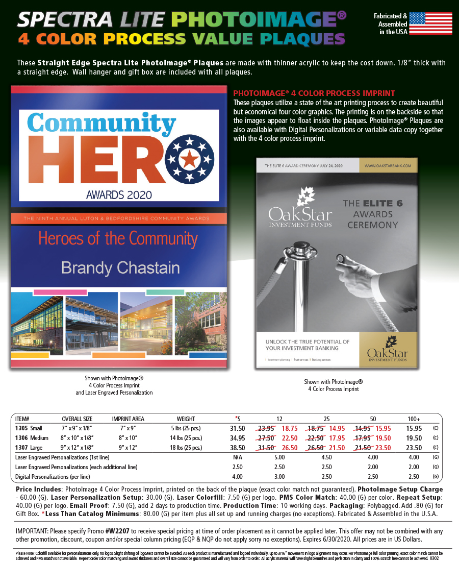 PHOTOIMAGE� 4 COLOR PROCESS PLAQUES