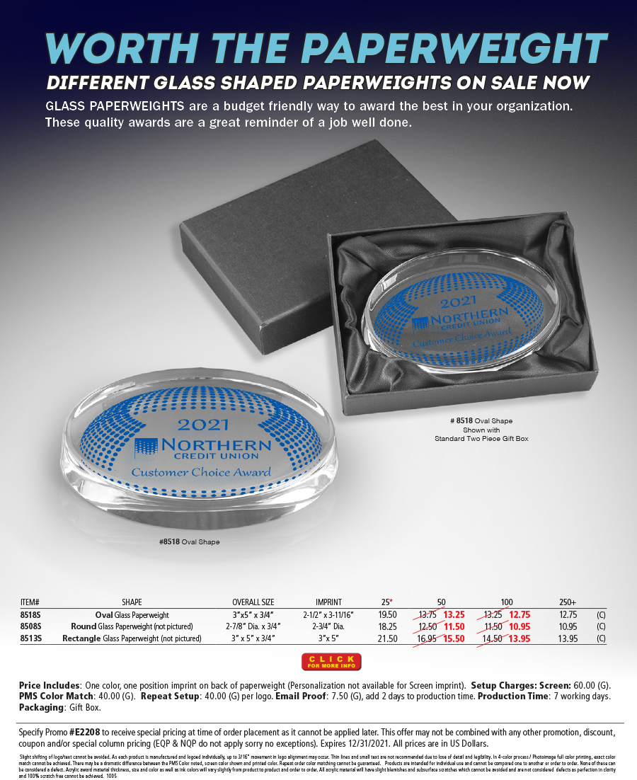 8518 8508 8513 Glass Paperweights