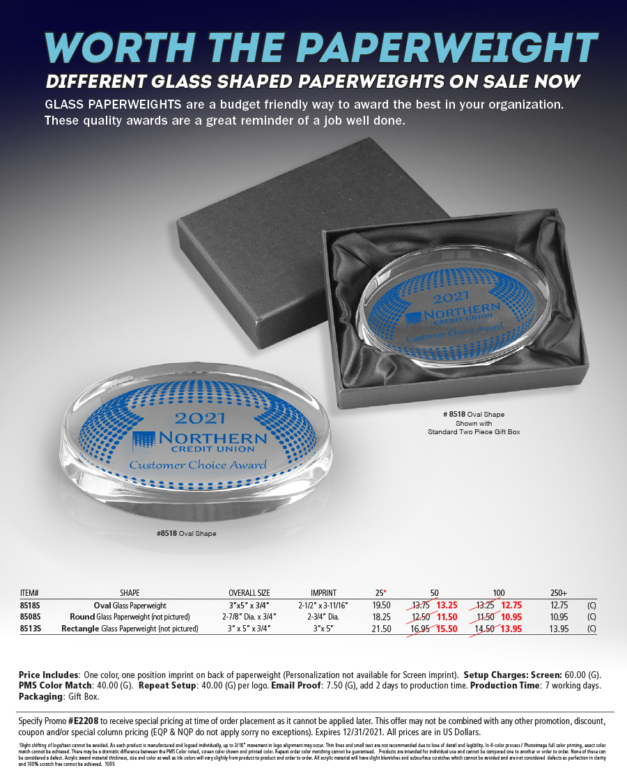 8518 8508 8513 Glass Paperweights