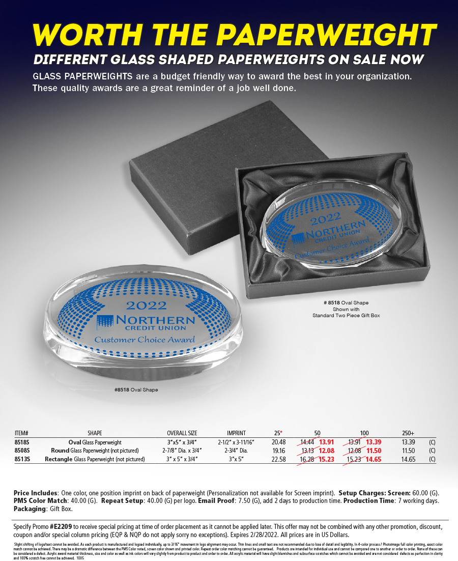 8518 8508 8513 Glass Paperweights