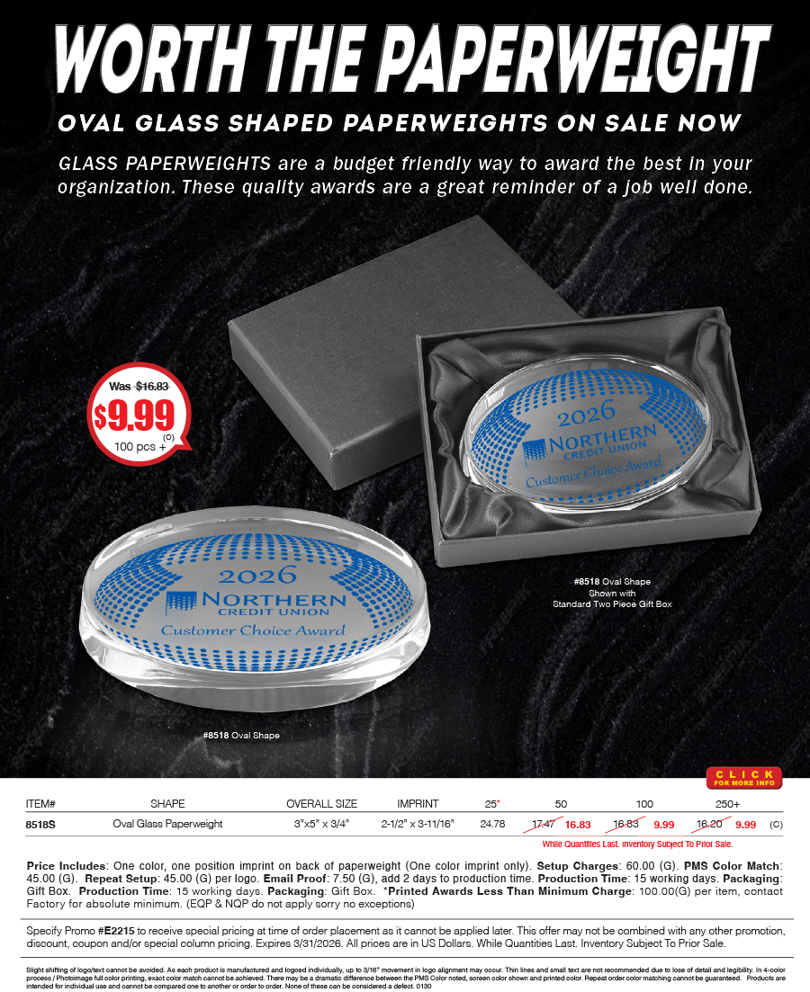 8518 Glass Paperweights