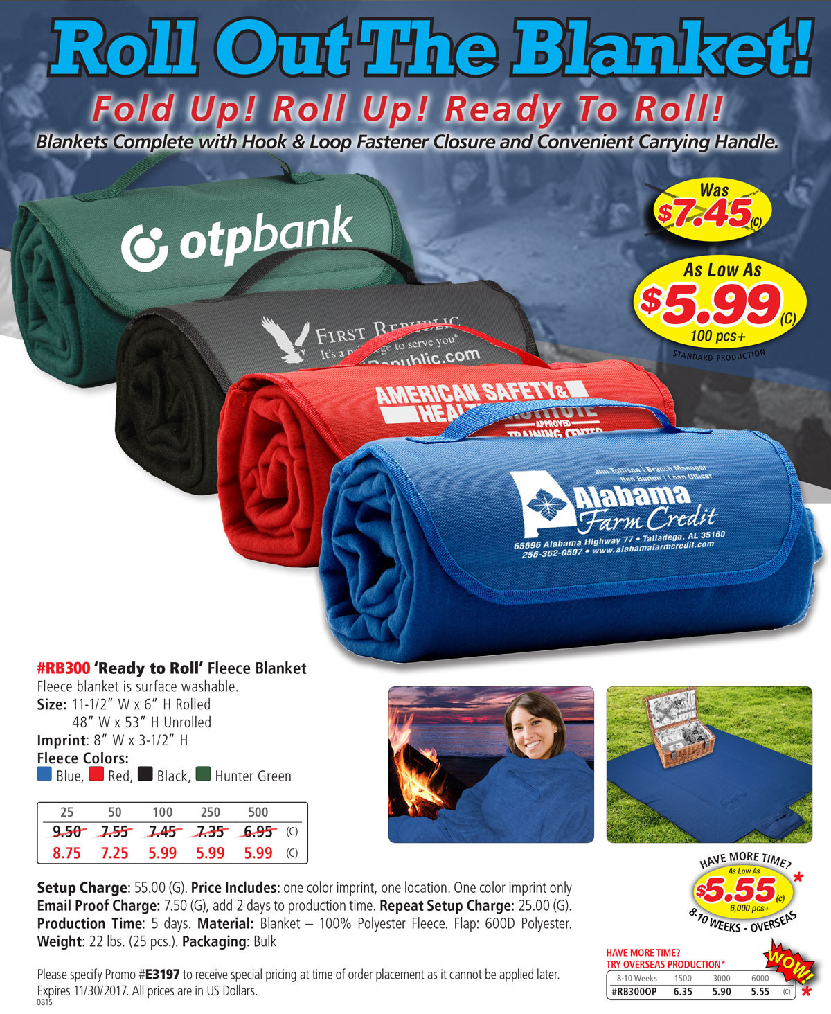 RB300  Ready to Roll Fleece Blanket