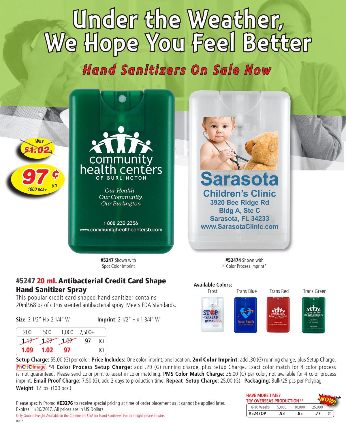 Antibacterial Credit Card Shape Hand Sanitizer Spray