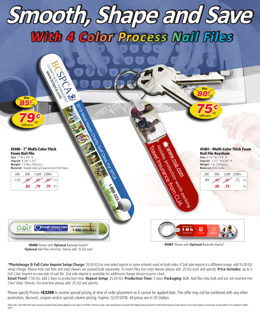 4 Color Process Nail File