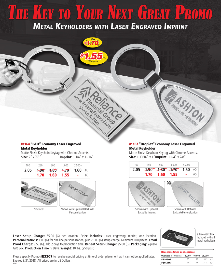 Value Priced Lasered Keyholders
