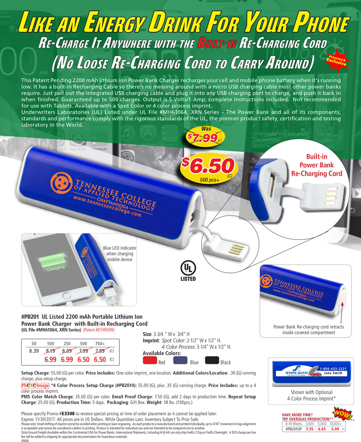 PB201 Portable Power Bank Charger