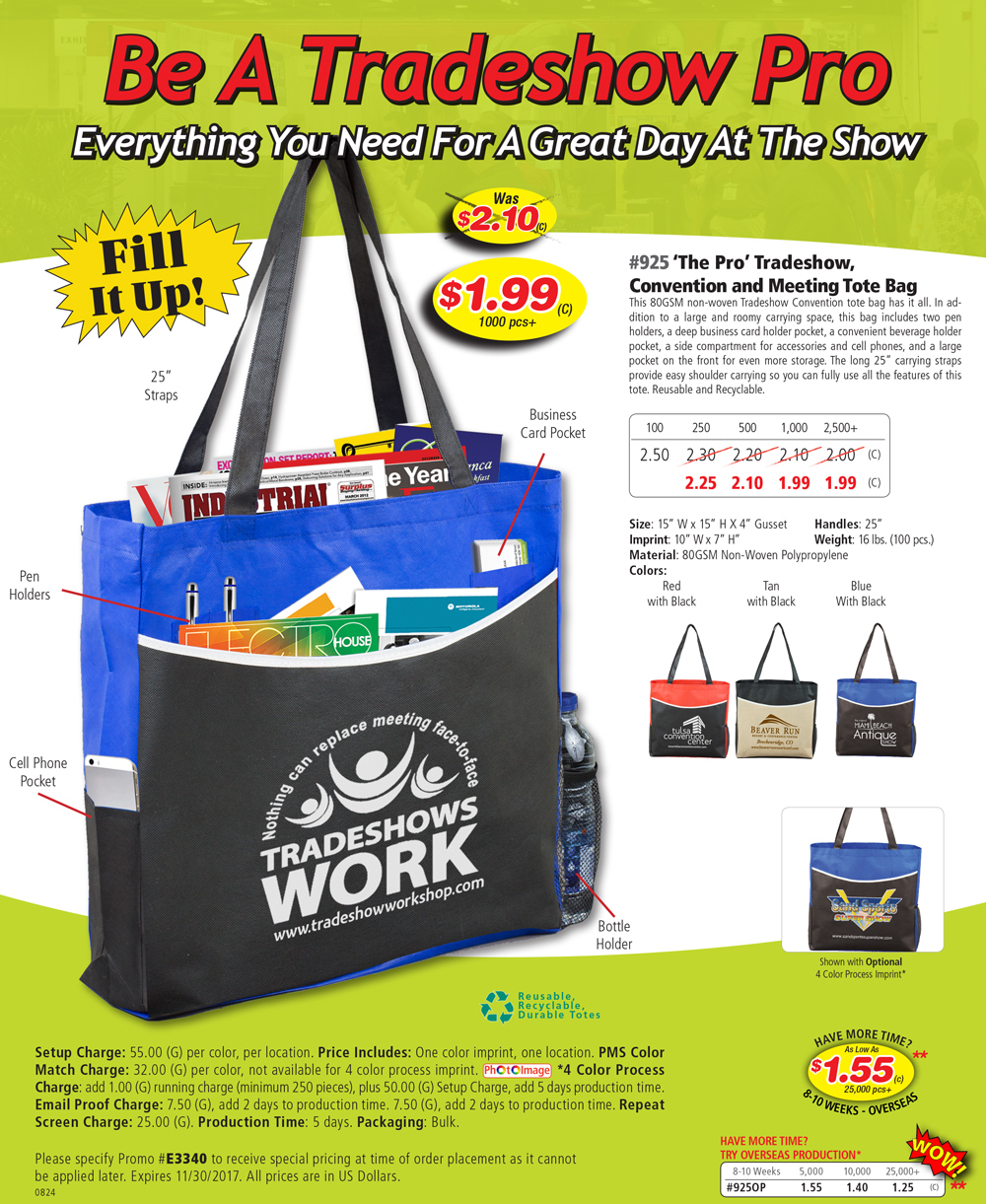 #925 -The Pro- Tradeshow, Convention and Meeting Tote Bag