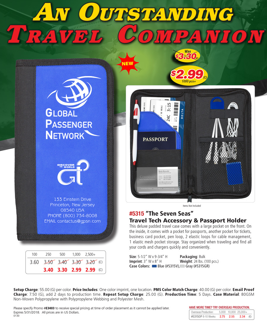 # 5315 The Seven Seas - Travel Tech Accessory and Passport Holder
