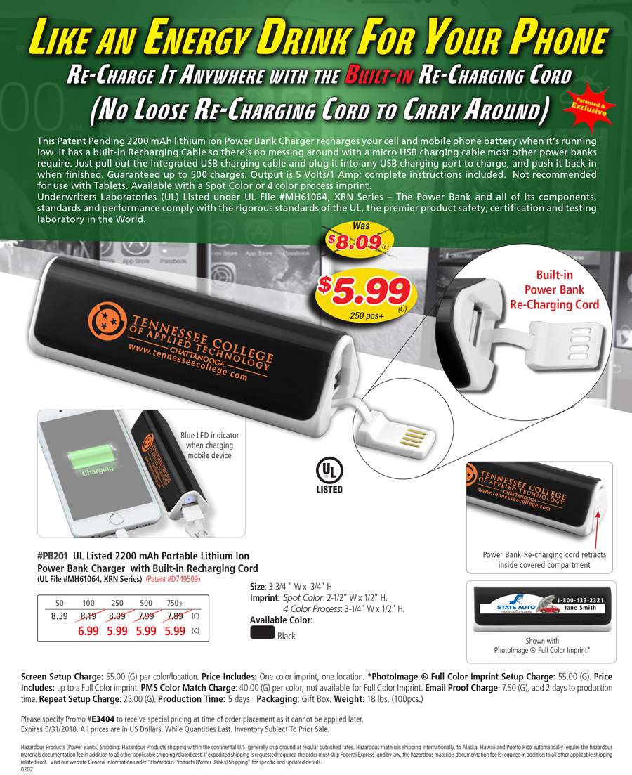 PB201 Portable Power Bank Charger