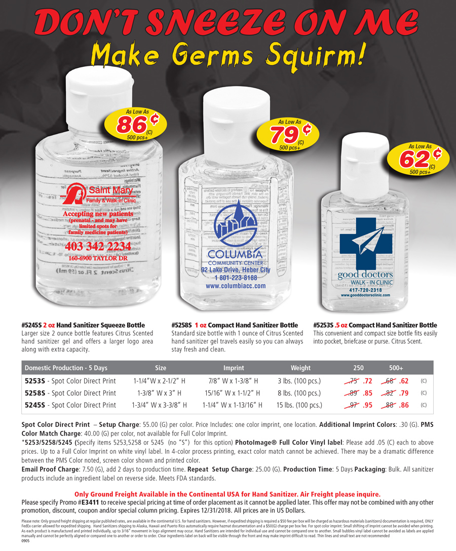Hand Sanitizer Squeeze Bottle