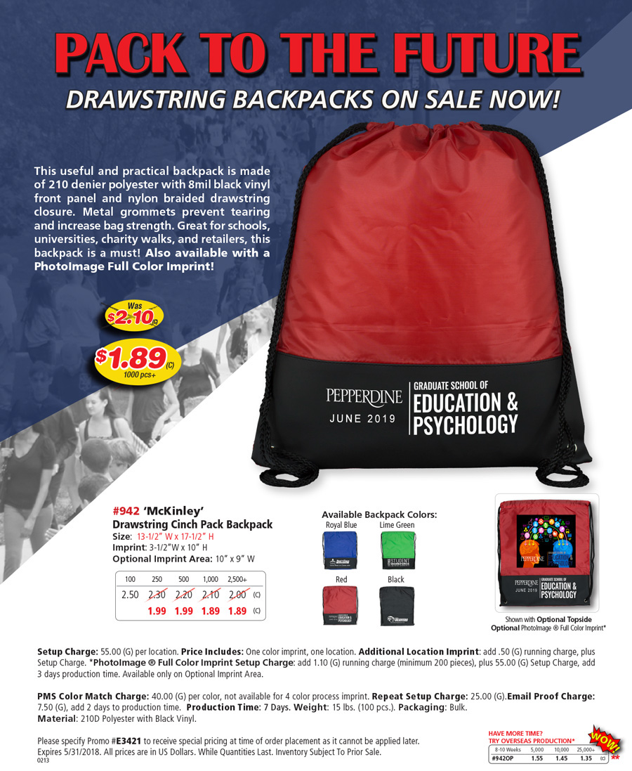 942 McKinley - Drawstring Cinch Pack Backpack