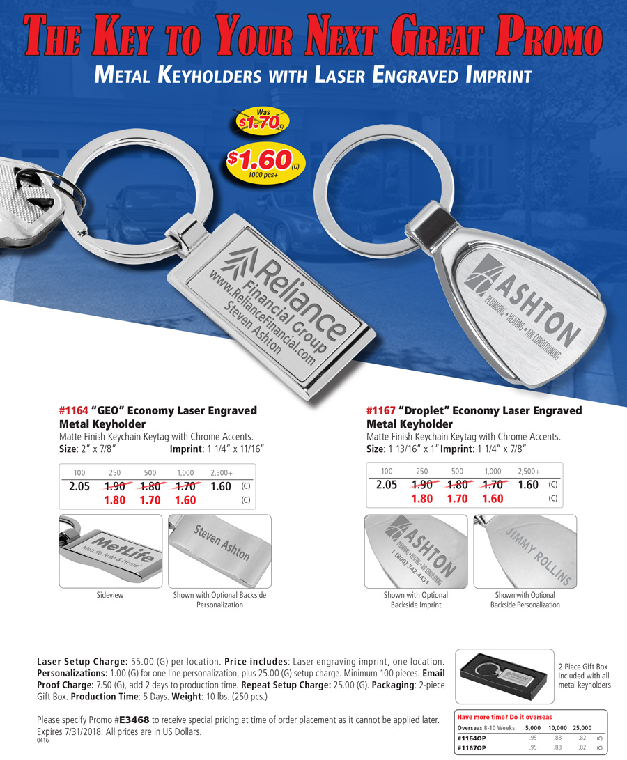 Value Priced Lasered Keyholders