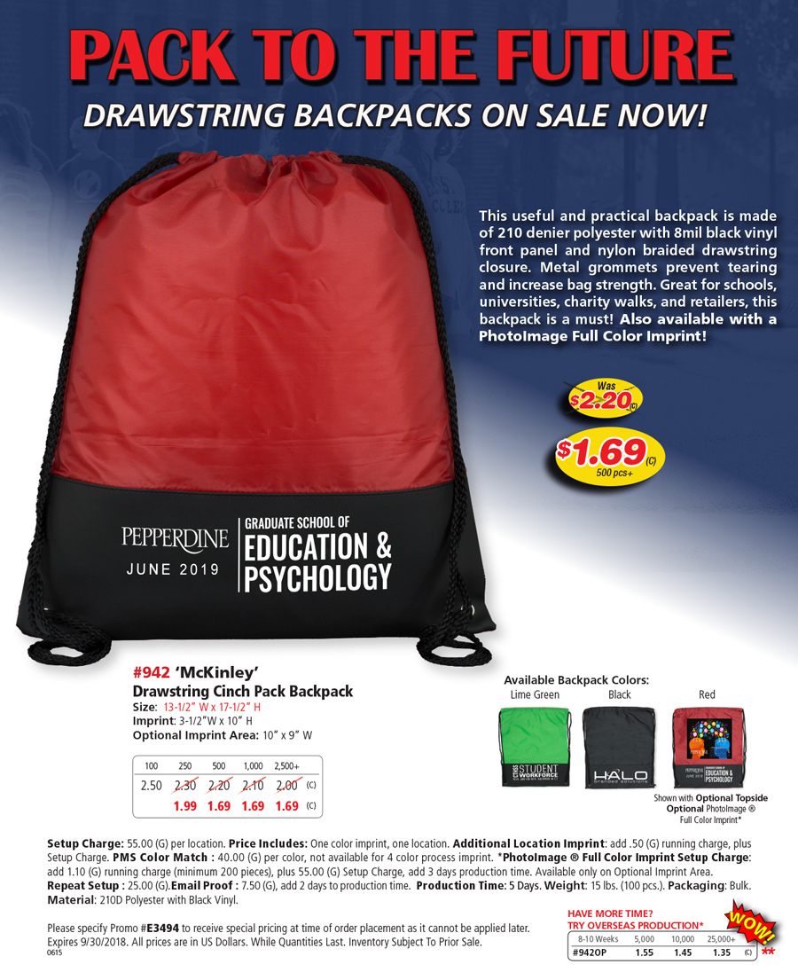 942 McKinley - Drawstring Cinch Pack Backpack
