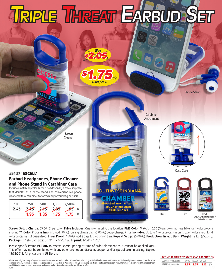 5137 Excel - Earbud and Phone Stand