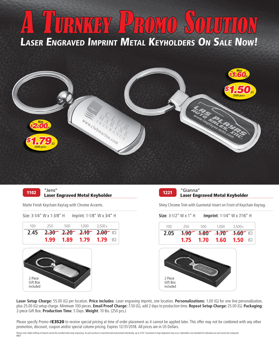 Value Priced Lasered Keyholders