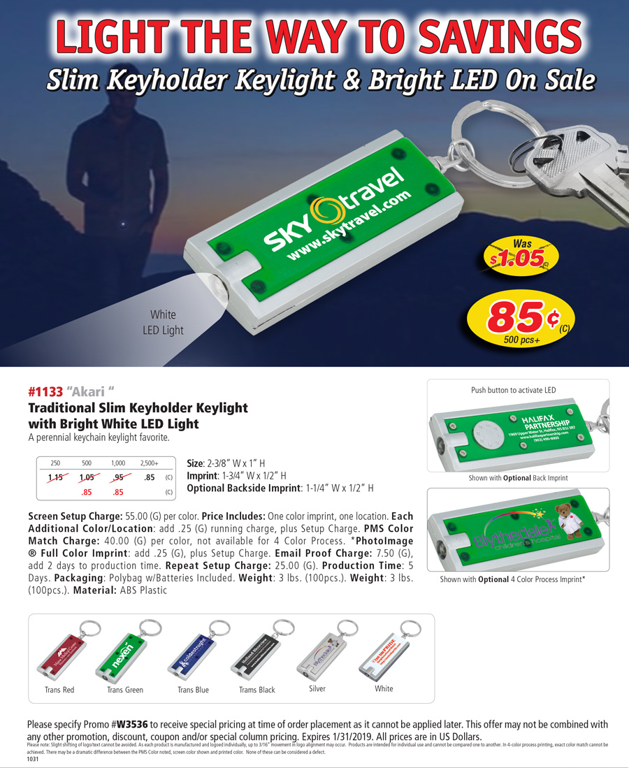 1133 Traditional Slim Keyholder Keylight with Bright White LED Light