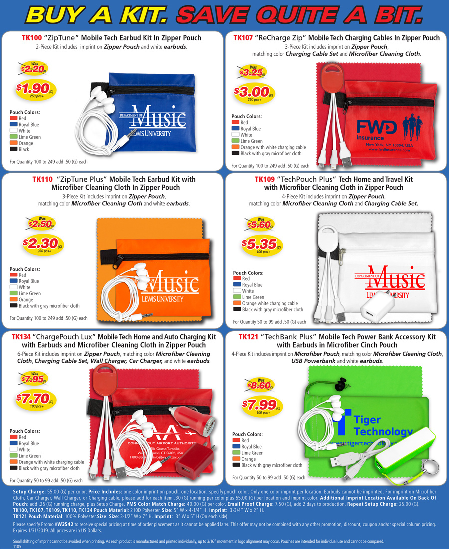 TK100, TK107, TK110,TK109,TK134, TK121 Tech Kit Pouch