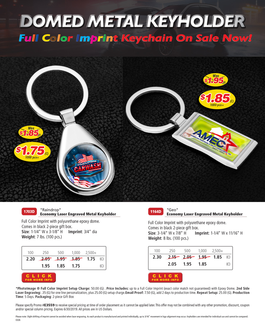 #1703 - Raindrop - Economy Laser Engraved Metal Keyholder & #1164 - Geo - Economy Laser Engraved Metal Keyholder
