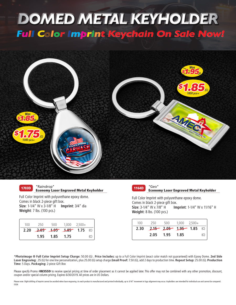 #1703 - Raindrop - Economy Laser Engraved Metal Keyholder & #1164 - Geo - Economy Laser Engraved Metal Keyholder