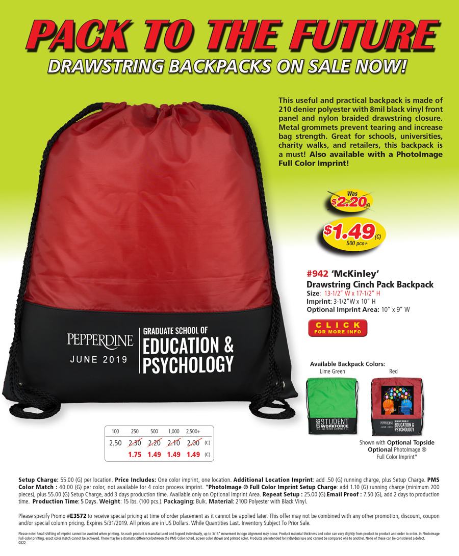 942 McKinley - Drawstring Cinch Pack Backpack