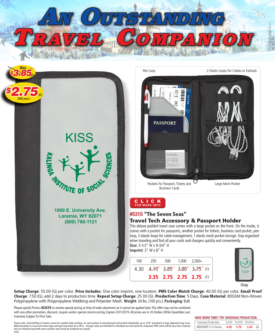 #5315 The Seven Seas - Travel Tech Accessory and Passport Holder