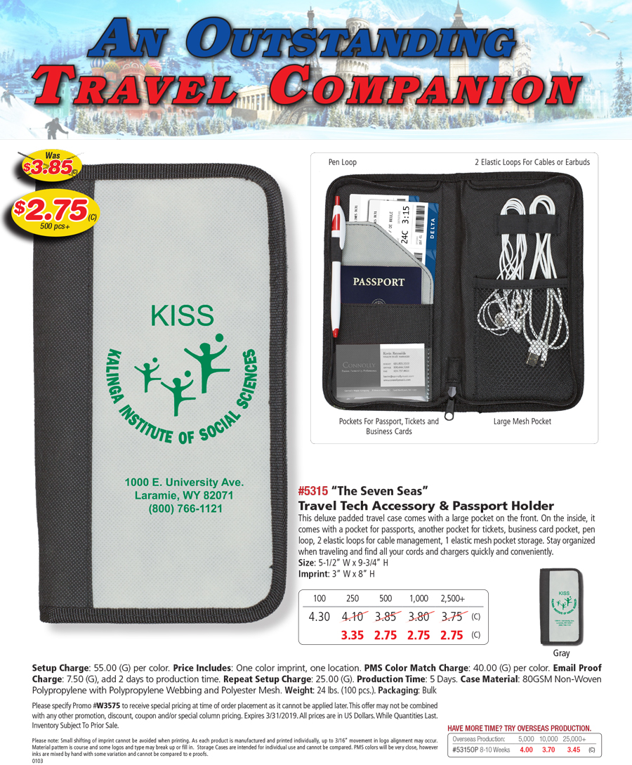 #5315 The Seven Seas - Travel Tech Accessory and Passport Holder