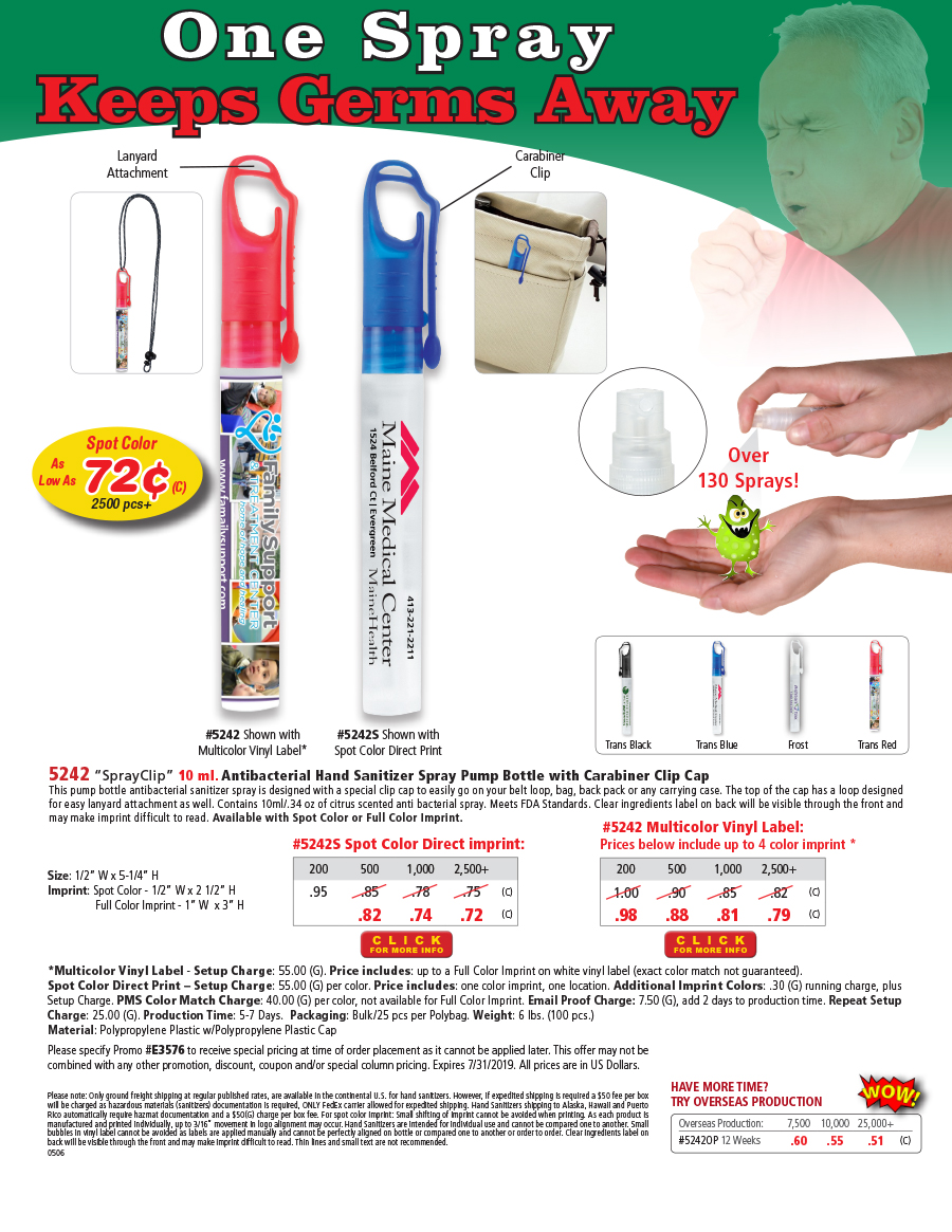Spray Hand Sanitizer Sale