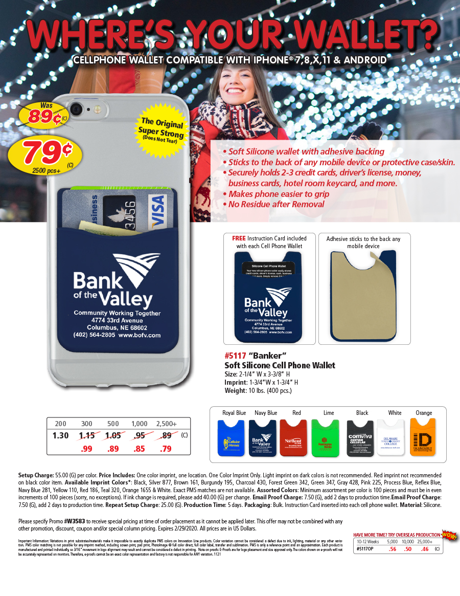 5117 Soft Silicone Wallet For Smart Phones