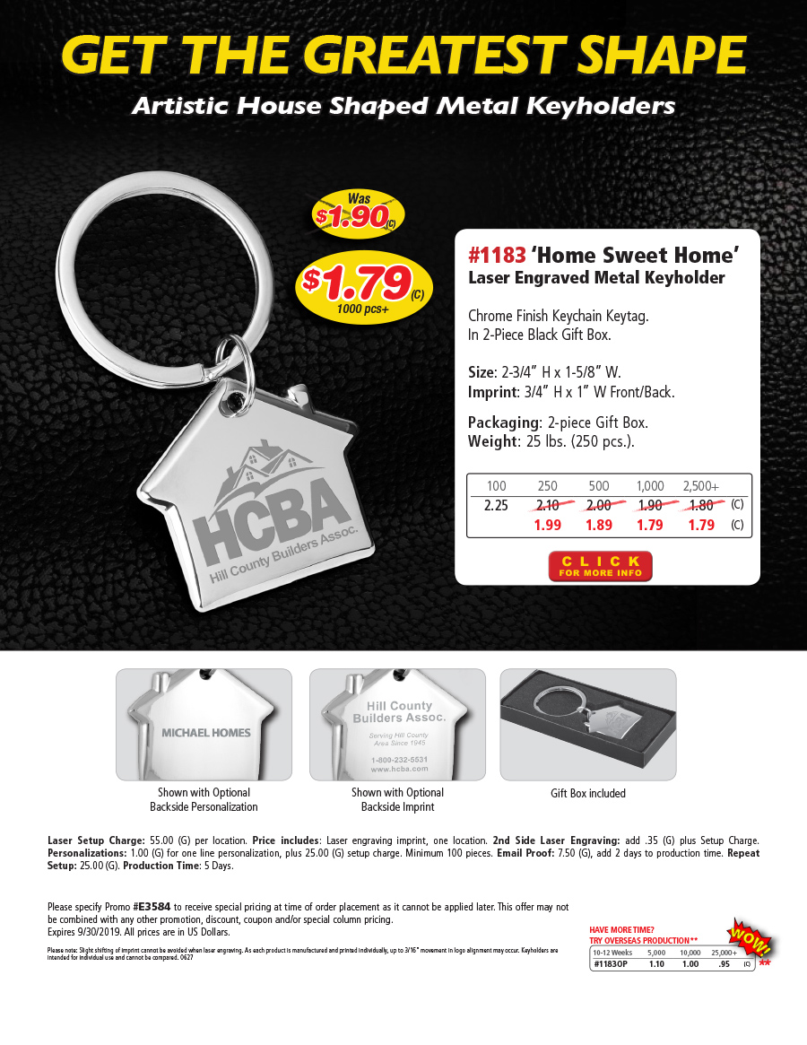 1183 Home Sweet Home Laser Engraved Metal Keyholder