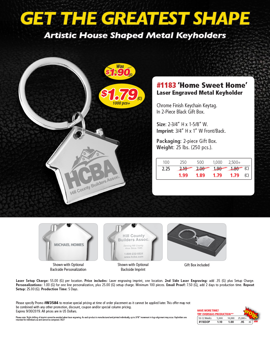 1183 Home Sweet Home Laser Engraved Metal Keyholder