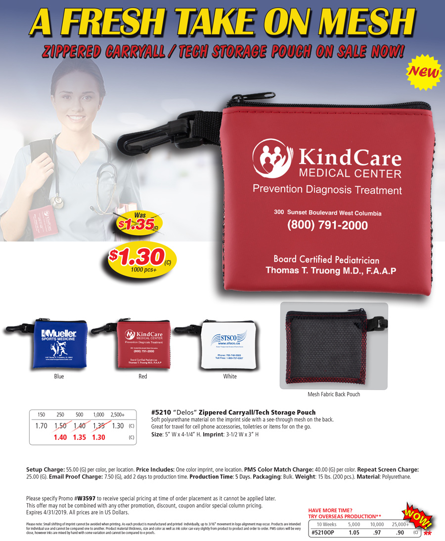 5210 Mesh Zipper Storage Pouch