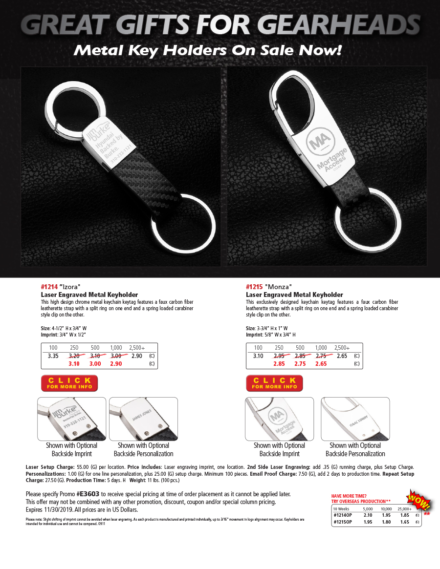 1214 1215 Laser Engraved Metal Keyholder