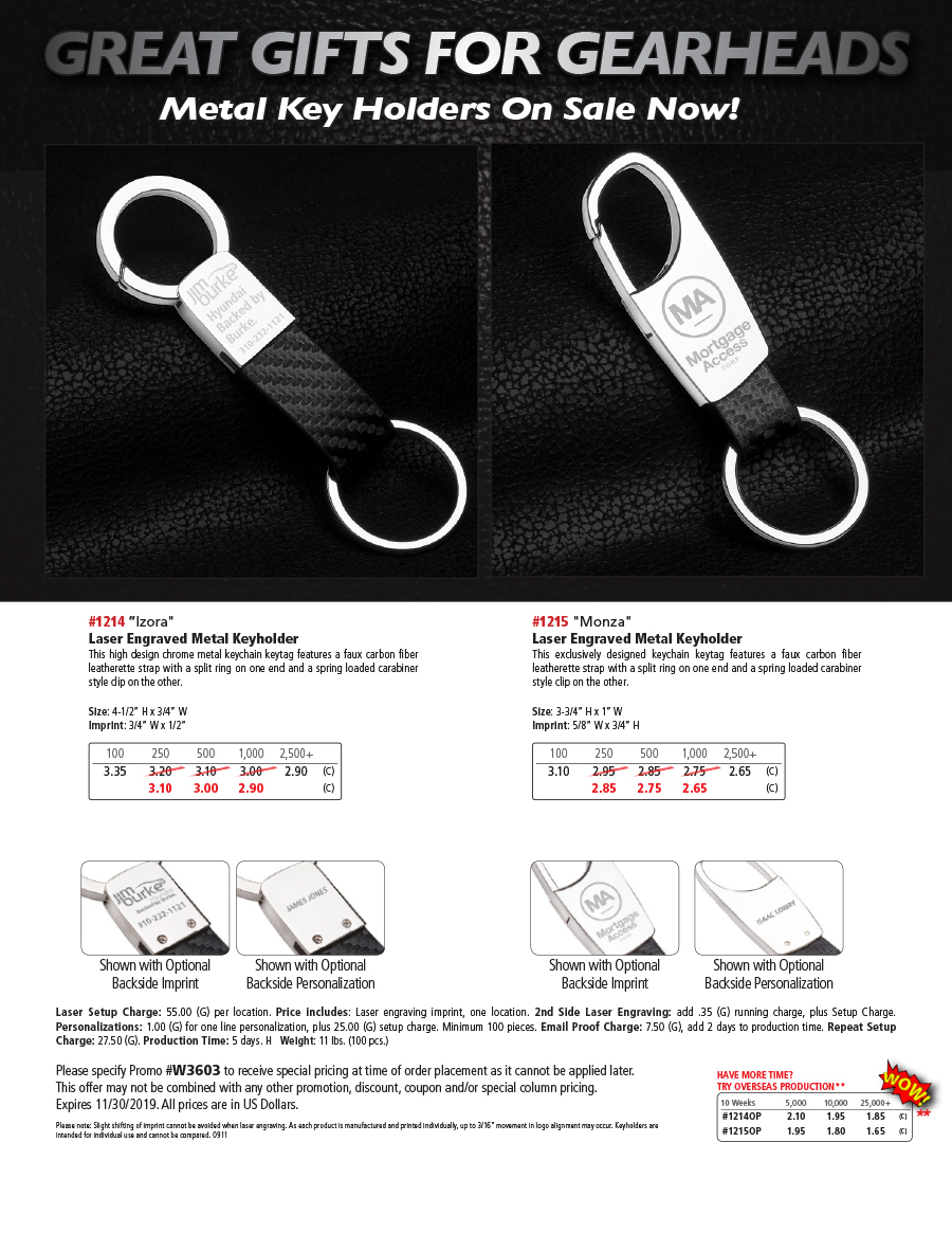 1214 1215 Laser Engraved Metal Keyholder