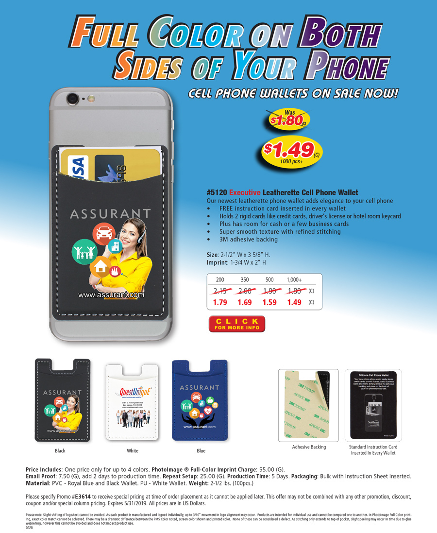 5120 - Executive - Leatherette Cell Phone Wallet