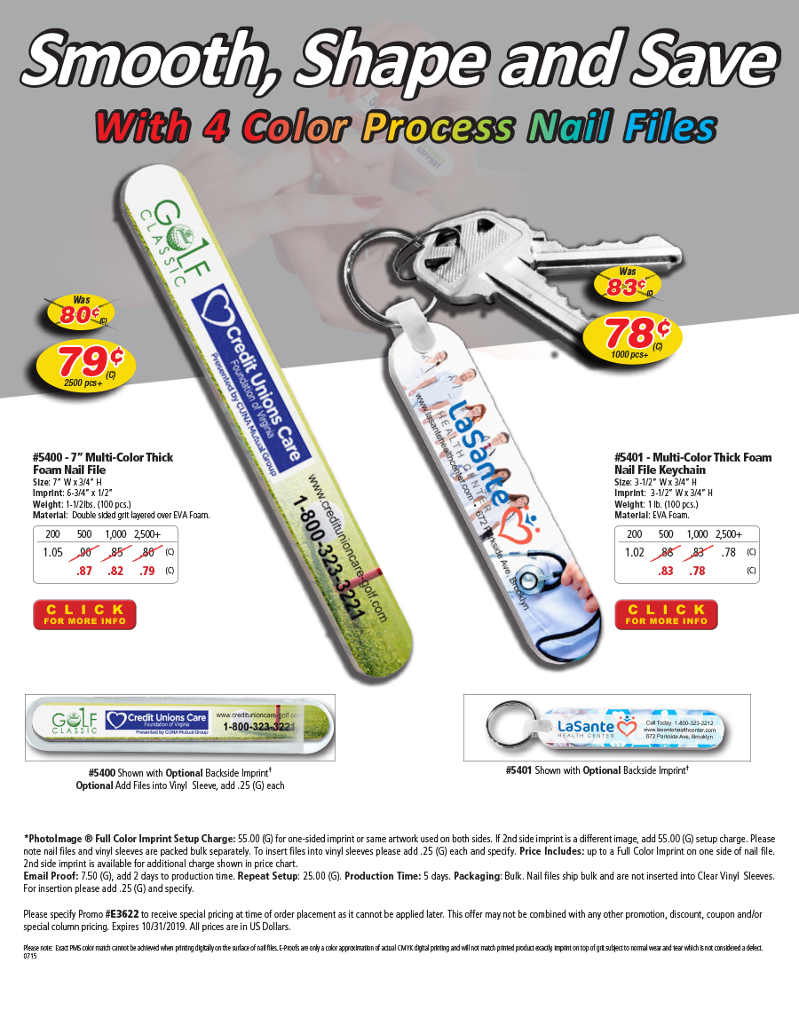 4 Color Process Nail File