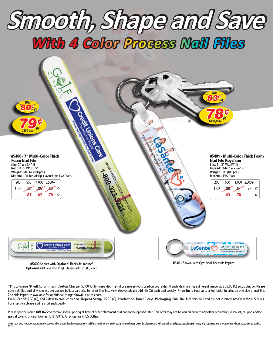 4 Color Process Nail File