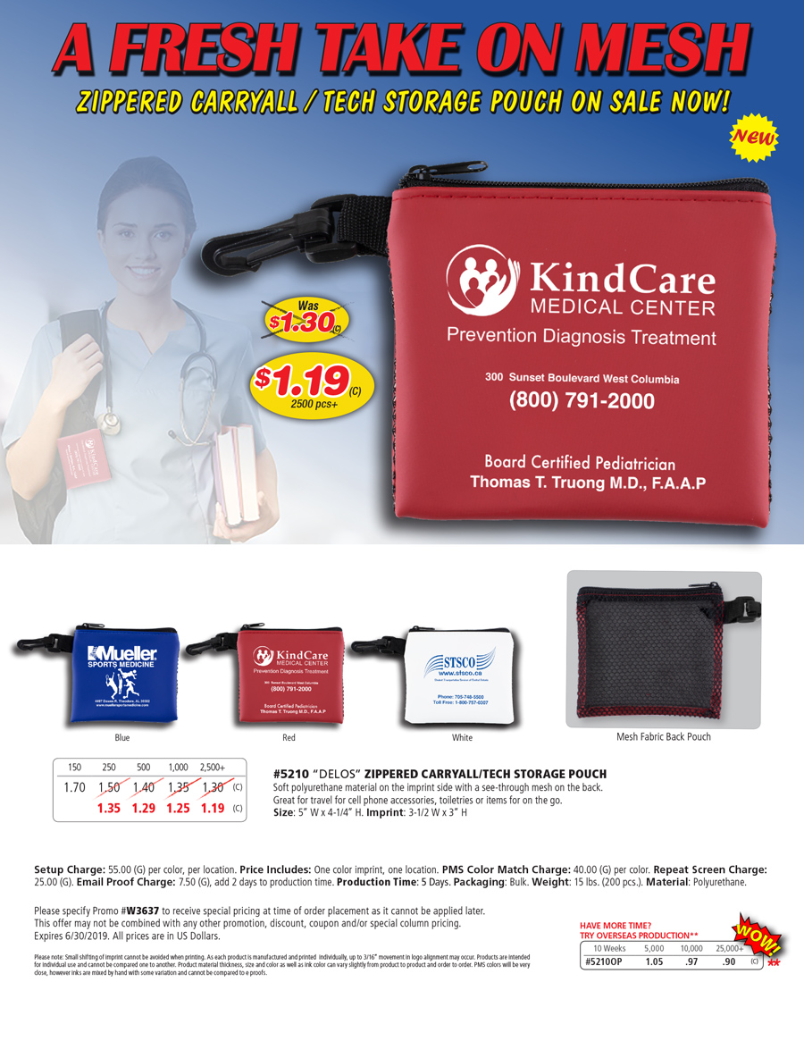 5210 Mesh Zipper Storage Pouch