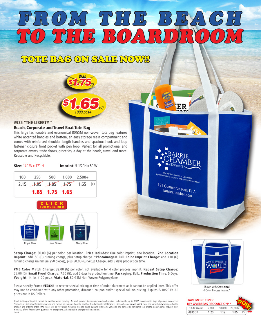 935 Beach-Corporate and Travel Tote Bag