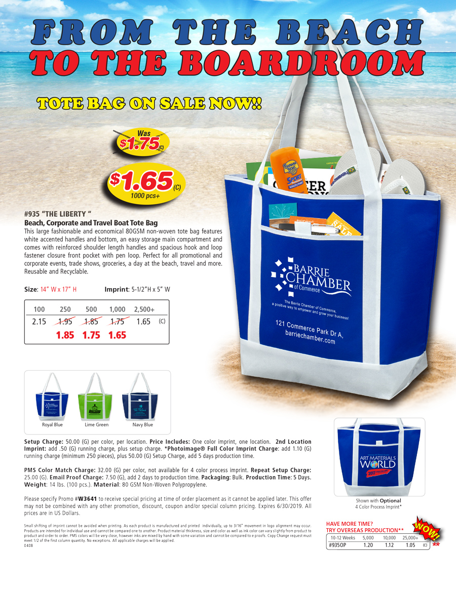 935 Beach-Corporate and Travel Tote Bag