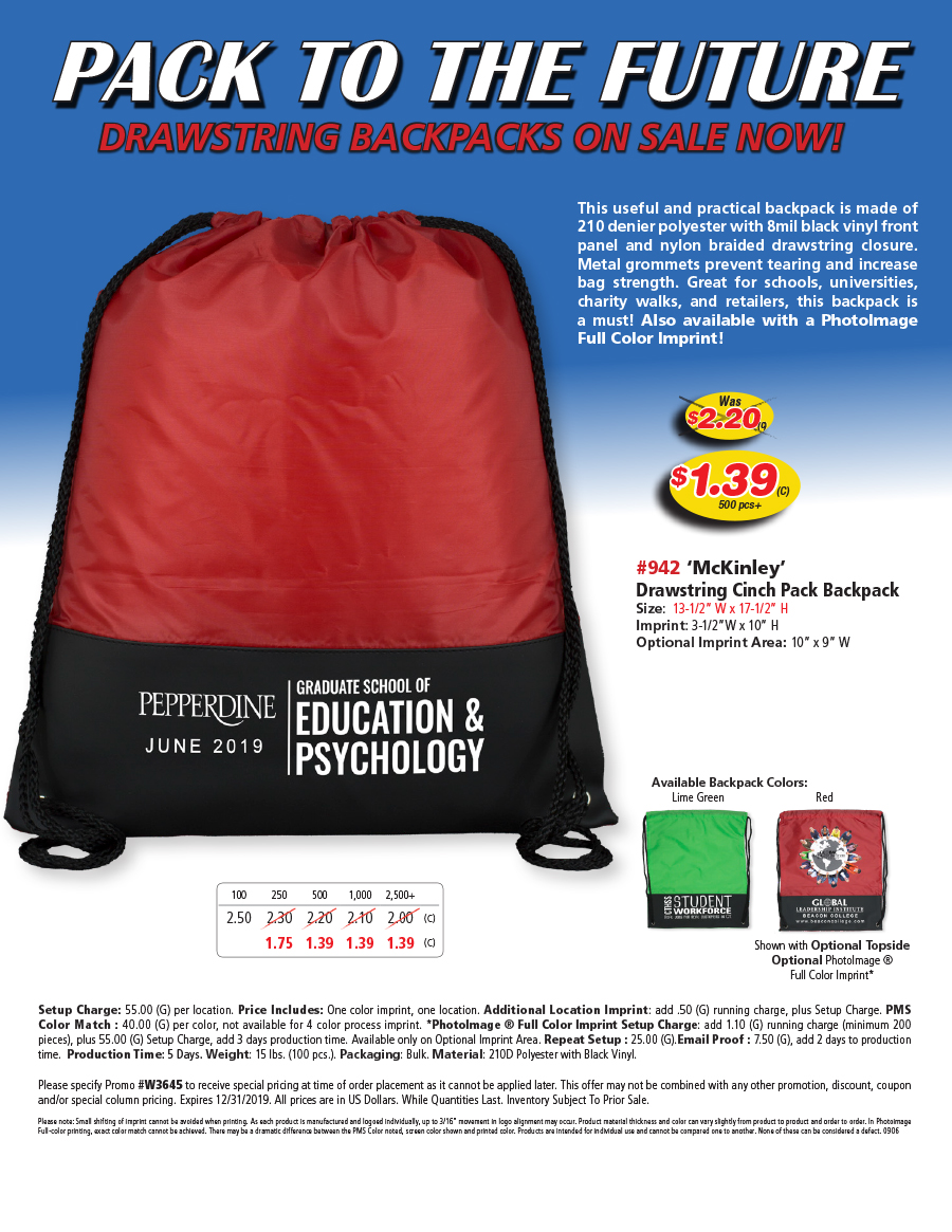 942 McKinley - Drawstring Cinch Pack Backpack
