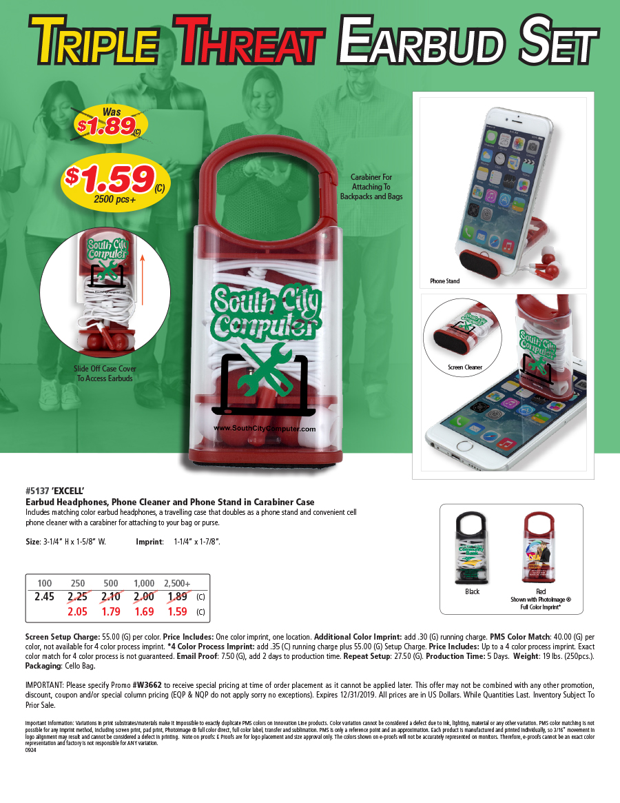 5137 Excel - Earbud and Phone Stand