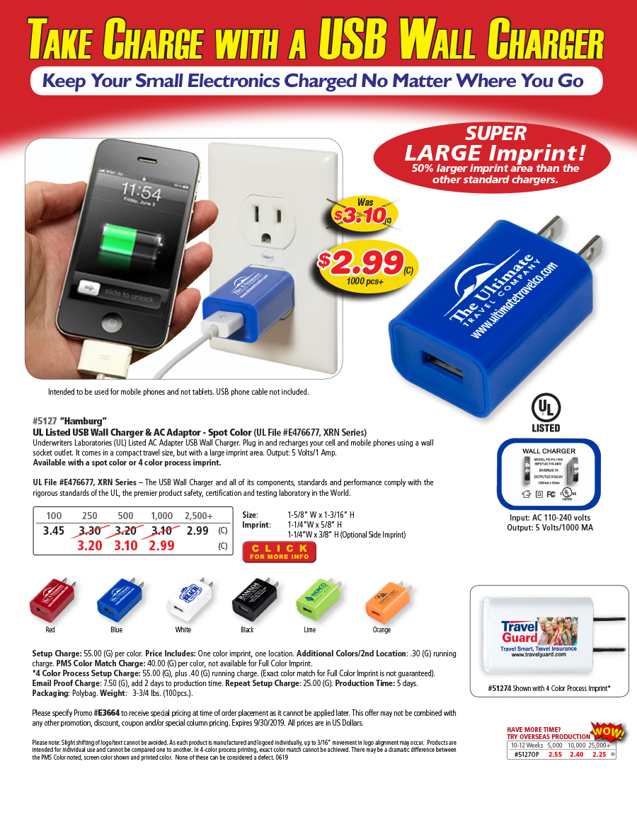 5127 Home & Travel USB Wall Charger